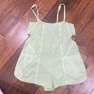 Super cute, green free people romper